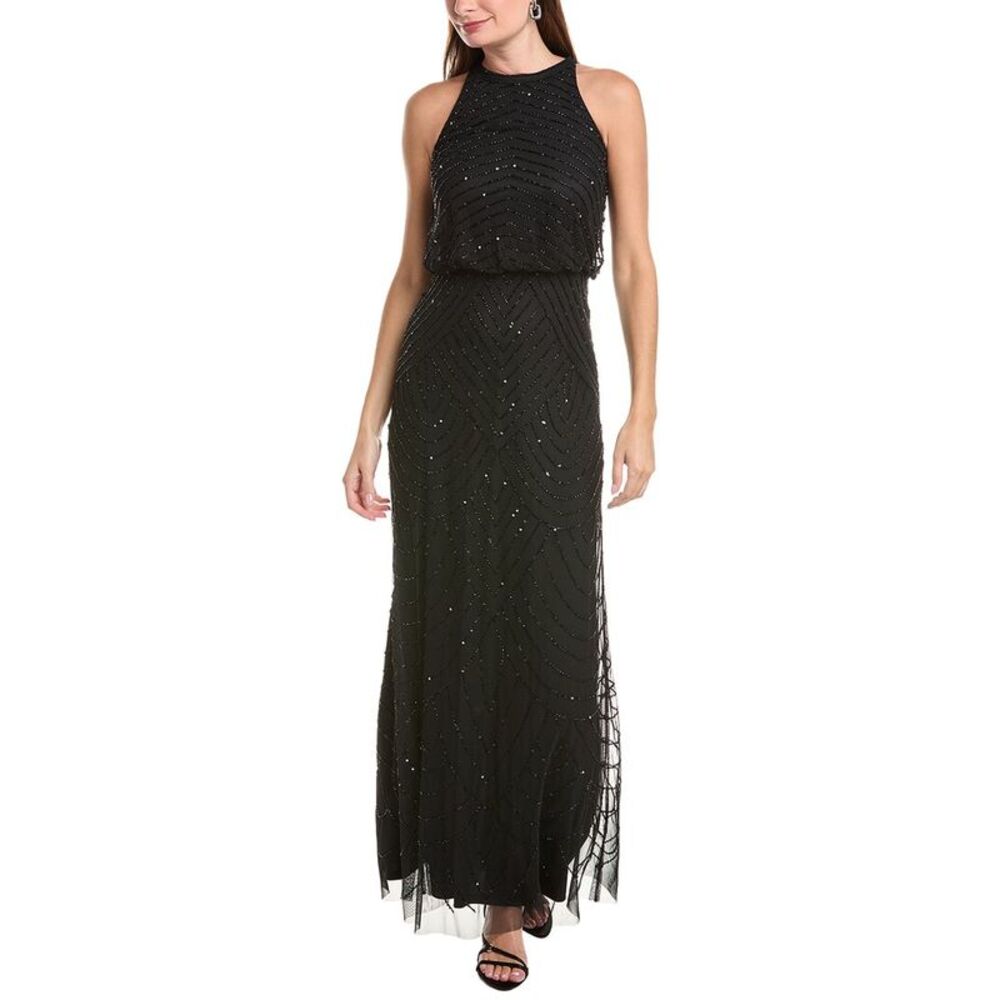 Adrianna Papell Womens  Gown, Black